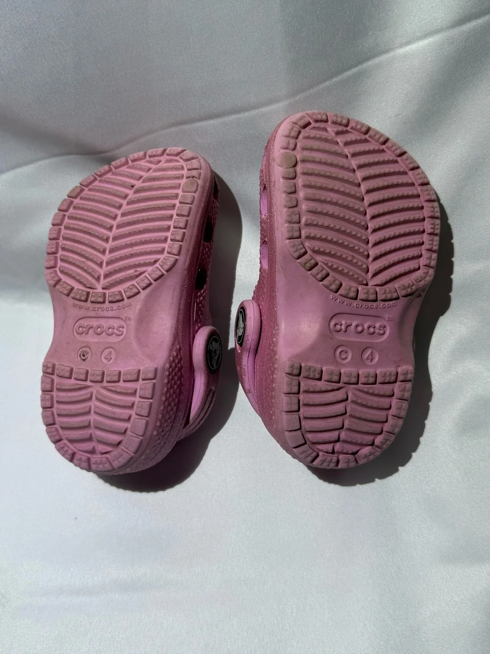 Crocs Toddler Girls Sparkly Pink Glitter Clogs Size 4C